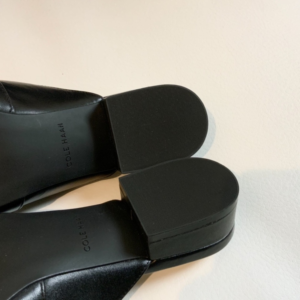 Cole Haan Emily Black Leather Mule Flat Sandal Women’s Pointed Toe Shoes 6.5 - Picture 15 of 16